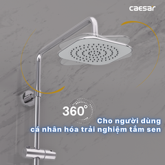 Thân cây sen tắm đứng nóng lạnh Caesar BS125