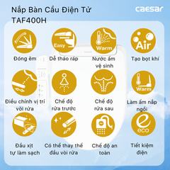 Nắp Bàn Cầu Điện Tử Caesar TAF400H Đa Năng