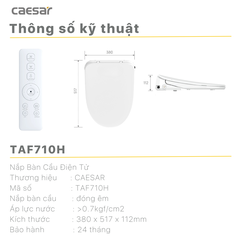 Nắp Bồn Cầu Điện Tử Caesaer TAF710H