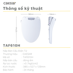 Bồn Cầu 1 khối CAESAR C1363F Nắp Rửa Điện Tử TAF610H