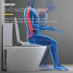 Bồn Cầu CAESAR CD1342 2 Khối Nắp Êm