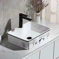 Lavabo chậu rửa mặt đặt bàn HONORCY vuông hưu ST - LA08H