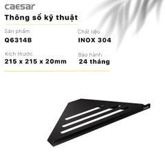 Kệ Inox góc phòng tắm Caesar Q6314B màu đen