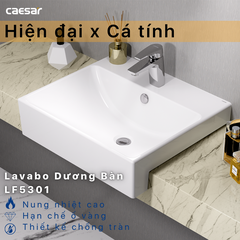 Lavabo Caesar LF5301 Bán Âm Dương Vành