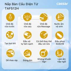 Nắp Bồn Cầu Điện Tử CAESAR TAF512H Đa Năng
