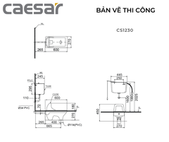 Bồn cầu xổm Caeasar CS1230