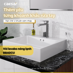 Vòi lavabo chậu rửa mặt Caesar B840CU nóng lạnh kèm nút xả nhấn