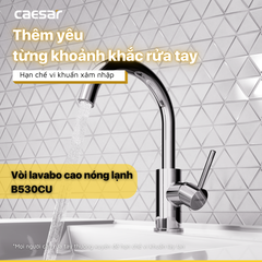 Vòi lavabo chậu rửa mặt Caesar B530CU nóng lạnh kèm nút xả nhấn