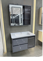 Bộ Tủ Lavabo PVC Cao Cấp 9001 (Xám) 8 Tấc