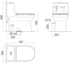 Bàn cầu một khối Viglacera V816