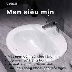 Lavabo chậu rửa mặt Caesar L5018 bán âm dương vành