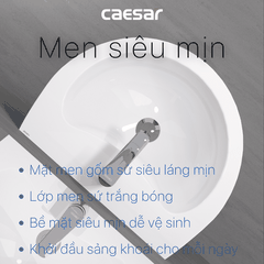 Lavabo chậu rửa mặt Caesar L2150S treo tường chân dài