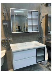 Bộ Tủ Lavabo PVC Cao Cấp 9002 (Trắng) 8 Tấc