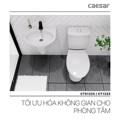 Bồn cầu 2 khối Caesar CTS1325 xả 1 nhấn nắp êm