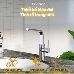 Vòi lavabo chậu rửa mặt Caesar B750CU nóng lạnh kèm nút xả nhấn