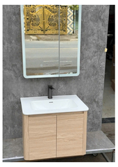 Bộ Tủ Lavabo PVC 80 Màu Gỗ KT60