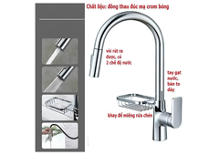 Vòi chén nóng lạnh dây rút Honorcy D142