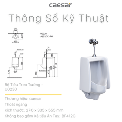 Bồn tiểu nam Caesar U0230 treo tường