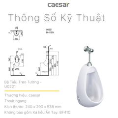 Bồn tiểu nam Caesar U0221 treo tường