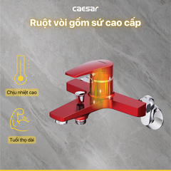 Vòi Sen CAESAR S393CR Màu Đỏ Tay Sen Massage Nóng Lạnh