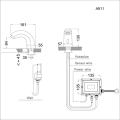 Vòi lavabo chậu rửa mặt Caesar A911 nước lạnh cảm ứng