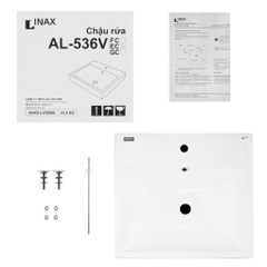 Lavabo chậu rửa mặt INAX AL-536VEC đặt bàn 3 lỗ (AL536V)