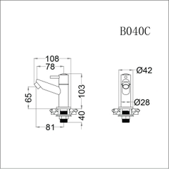 Vòi lavabo chậu rửa mặt Caesar B040C nước lạnh