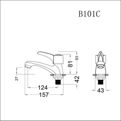 Vòi lavabo chậu rửa mặt Caesar B101C nước lạnh