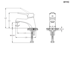Vòi sen gắn bồn tắm Caesar AS111C nóng lạnh