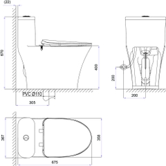Bàn cầu một khối Viglacera V829