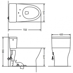 Bồn cầu 1 khối TOTO MS188VKE4#XW/T53P100VR nắp rửa TCW1211A