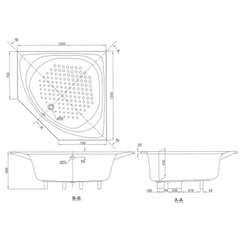 Bồn tắm góc TOTO PAY1300PE DB505R-2B dài 1m3