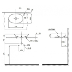 Lavabo rửa mặt TOTO LT4724#XW đặt bàn [Cao cấp] sứ chống bám bẩn
