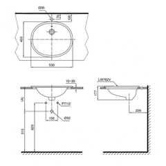 Lavabo chậu rửa mặt TOTO L762#XW bán âm sứ chống bám bẩn