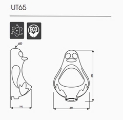 Bồn tiểu nam Thiên Thanh Ducky UT65 treo tường