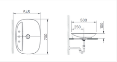 Lavabo chậu rửa mặt INAX CERAFINE AL-S640VGC 3 lỗ