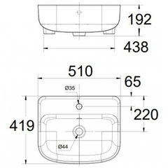 Lavabo chậu rửa mặt American Standard 0533-WT âm bàn