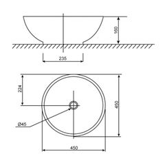 Lavabo chậu rửa mặt American Standard 0500-WT đặt bàn