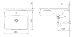 Lavabo chậu rửa mặt INAX AL-2398V bán âm dương vành sứ Aquaceramic (AL2398V)