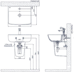 Lavabo chậu rửa mặt INAX AL-312V AquaCeramic (AL312V)