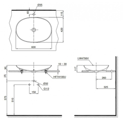 Lavabo rửa mặt TOTO LT4706#XW đặt bàn [Cao cấp] sứ chống bám bẩn