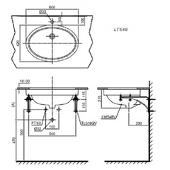 Lavabo chậu rửa mặt TOTO LT548#XW âm bàn sứ chống bám bẩn