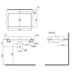 Lavabo chậu rửa mặt TOTO LT1717#XW sứ chống bám bẩn
