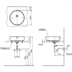 Lavabo chậu rửa mặt TOTO LW895JW/F#W