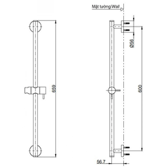 Thanh Trượt Sen Tắm TOTO TBW01016B