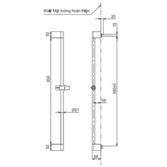 Thanh Trượt Sen Tắm TOTO TBW07018A 950mm
