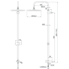 Thân sen tắm TOTO TBW13020V nóng lạnh