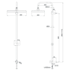 Thân sen tắm TOTO TBW13040V nóng lạnh
