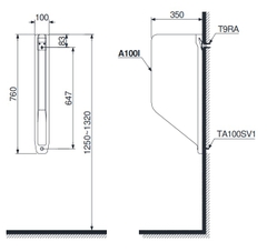 Vách ngăn bồn tiểu TOTO A100#W