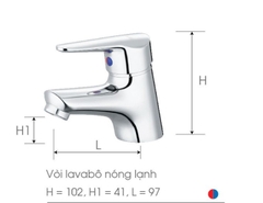 Vòi lavabo chậu rửa mặt Caesar B120CU nóng lạnh xả nhấn